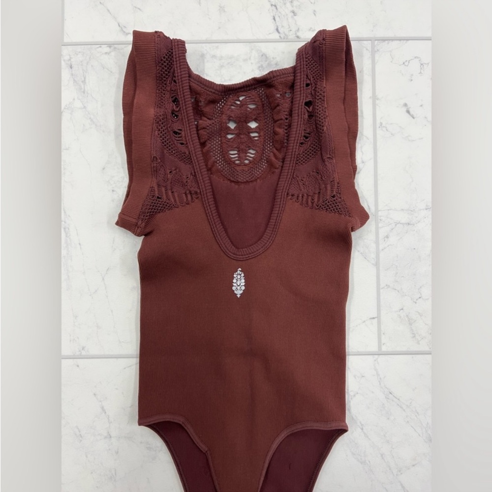 Free People Chrocete my way leotard NWOT M/L